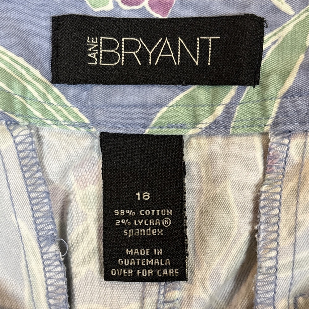 Lane‎ Bryant Womens Size 18 Multi Color Floral Skirt Knee Length Cotton Blend - Picture 3 of 7